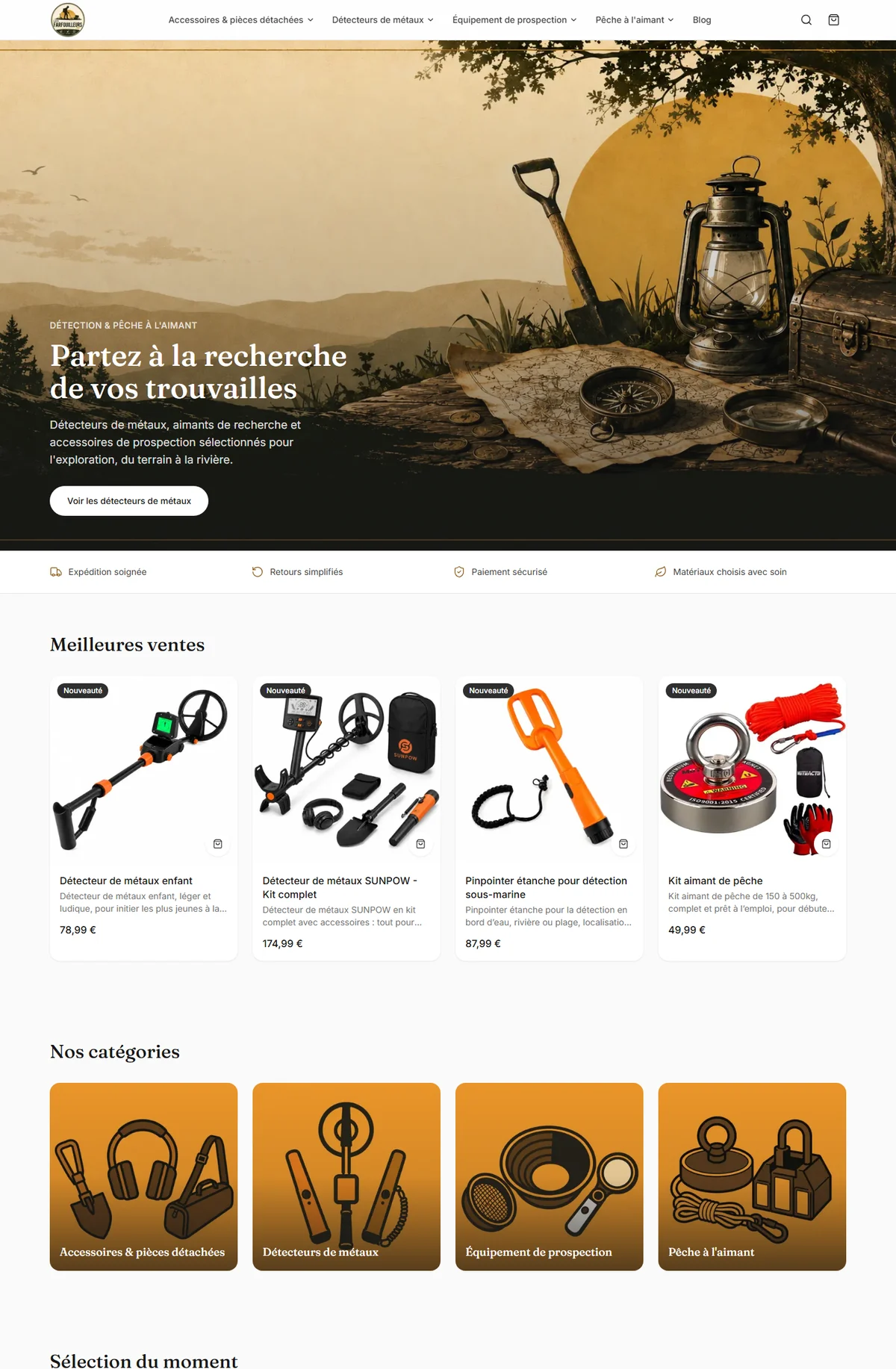 Interface desktop de Les Farfouilleurs