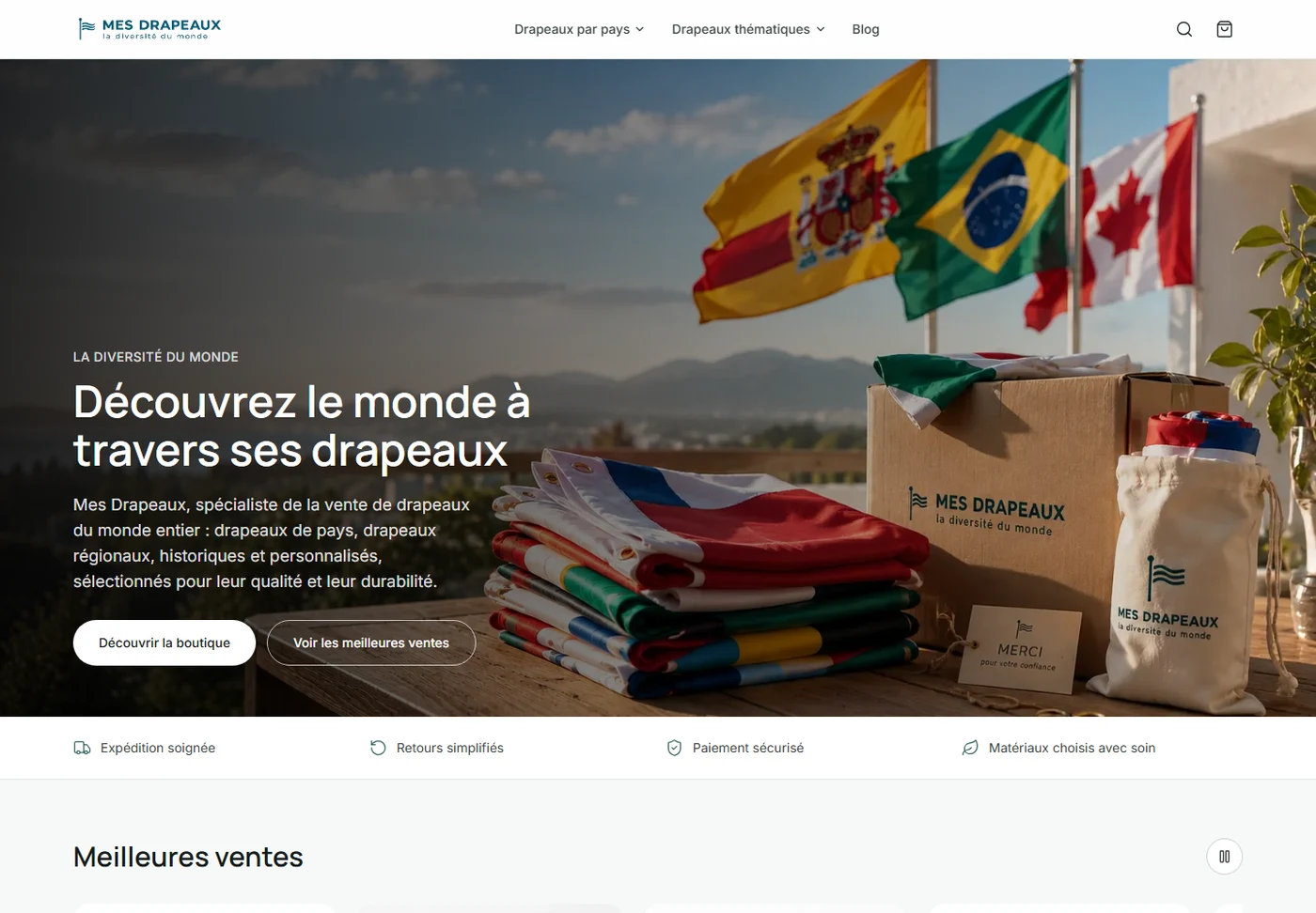 Vue du site Mes Drapeaux