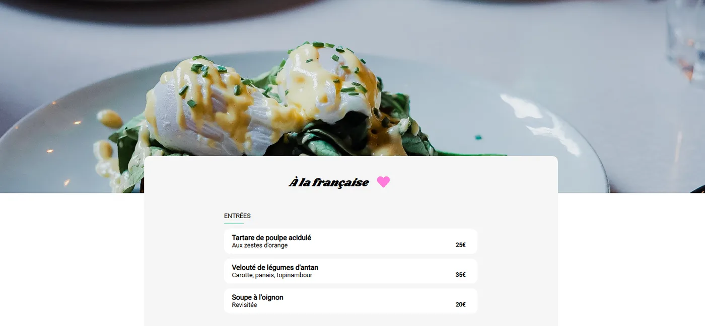 Ohmyfood — détail d’interface 3